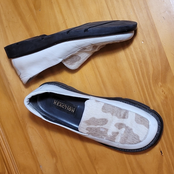 Kenneth Cole Leather & Hair Slip On Loafers - Picture 2 of 12